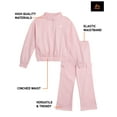 thumbnail image 2 of RBX Girls' Sweatsuit Set - 2 Piece Mock Neck Fleece Jacket and Wide Leg Cargo Pants for Girls (7-12), 2 of 7