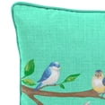 thumbnail image 3 of Jordan Manufacturing 16" x 16" Birds on Branch Teal Bird Square Outdoor Throw Pillow with Welt, 3 of 8