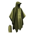 thumbnail image 2 of Poncho De Lluvia Con Capucha, Chaqueta Impermeable Portátil Para Mochilero, Verde, 2 of 8