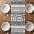 thumbnail image 6 of Grey White Boho Table Runner - 90 Inch Long, Kitchen Dining Table Runner Dresser Scarves, Vintage Ethnic Tribe Abstract Art Farmhouse Decor for Coffee Tables Wedding Party Banquet, 6 of 8