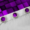 thumbnail image 4 of Manfei Modern Abstract Geometric Curtains Pack of 2 (42x84 Each),Vintage Checkered Grid Curtains Blackout,Purple Classic Plaid Bedroom Curtains For Girls Boys,Super Cozy Room Decor, 4 of 6