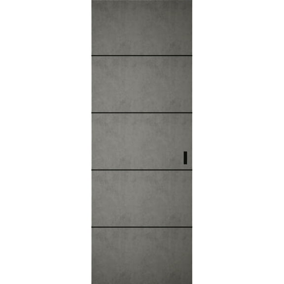 Hidden Barn | Planum 0015 Concrete | Sturdy Finished Flush Modern Doors | Magic Concealed Sliding Set 18" x 80"