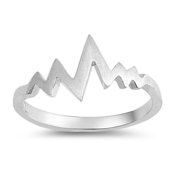 Heartbeat Health Life Ring .925 Sterling Silver Band Jewelry Female Male Unisex Size 9