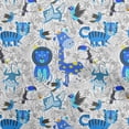 thumbnail image 1 of oneOone Cotton Poplin Blue Fabric Cute Animal Sewing Craft Projects Fabric Prints By Yard 42 Inch Wide, 1 of 4