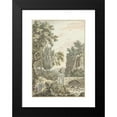 thumbnail image 2 of Dirk Versteegh 18x24 Black Modern Framed Museum Art Print Titled - Arcadian Forest Landscape with a Waterfall, a Bridge and Three Young Men (1780), 2 of 5