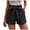 Black, variant on Women's Baggy Shorts for Bowknot Belted Casual Elastic Summer Beach Loose High Waisted Short with Pockets S-2XL