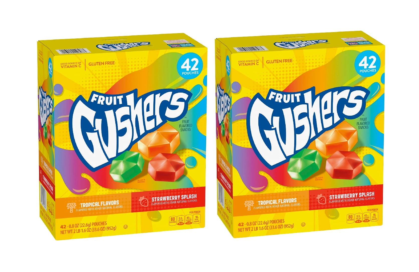 Gushers Strawberry Splash and Tropical Flavors (0.8 oz., 42 ct.) 2PK
