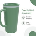 thumbnail image 3 of Copco Cone Travel Coffee Mug, 16 oz - Insulated Drinkware with Spill-Proof Lid and Handle, Microwave & Dishwasher Safe - BPA-Free, Compact for Desk & Cup Holder Friendly (Green), 3 of 7