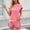 Pink, variant on 2 Piece Outfits for Women Color Block Crew Neck Short Sleeve Top and Shorts Lounge Matching Set Tracksuits