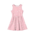 thumbnail image 3 of Abcomgle Summer Dress for Girls 10-12 Casual A-Line Sleeveless Midi Dress Polka Dot Pleated Crew Neck Swing Sundressess for 2-14t Kids,Pink,7-8Years, 3 of 4