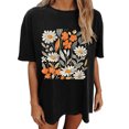 thumbnail image 2 of Njoeus Tops for Women Trendy Blouses for Women Oversized Tshirts for Women Summer Floral Printed T Shirt Cute Flower Graphic Tees for Women Girls Loose Fitted Crew Neck Short Sleeve Casual Tunic Tops, 2 of 5