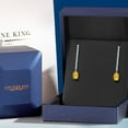 thumbnail image 5 of Gem Stone King 14K White Gold Yellow Citrine and Lab Grown Diamond Dangle Earrings for Women | 1.86 Cttw | Gemstone November Birthstone | Oval 7X5MM, 5 of 6