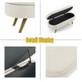 thumbnail image 6 of Bellemave Oval Storage Bench, Modern Linen Fabric Upholstered Bench with Solid Wood Legs, Storage Ottoman Bench Seat for Bedroom, Living Room, Entryway （Beige）, 6 of 6