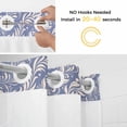 thumbnail image 2 of No Hook Shower Curtains with Snap-in Liner Set, Blue Floral Waterproof Hotel Style Bathroom Shower Curtain, Spring Flowers Pattern Plants Simple Vintage Breathable Mesh Top Bath Curtains 72''x84'', 2 of 9