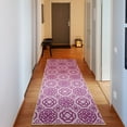 thumbnail image 1 of Celtic Decorative Rug, Retro Tribal Circle Knots Eternity Forms Pattern Boho Ireland Irish Floral Art, Quality Carpet for Bedroom Dorm and Living Room, 6 Sizes, Pale Fuchsia, by Ambesonne, 1 of 2