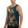 thumbnail image 2 of Daiia Moon Night Sky Cute Rabbit Printed Men's Quick Dry Fit Muscle Tank Top Slim-Fit Tank Workout Tank Top Lightweight Sports Tank Top-X-Large, 2 of 7