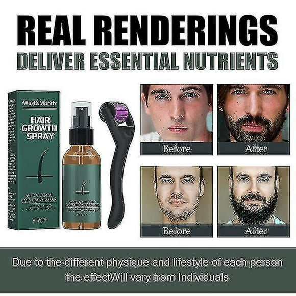 30ml Beard Growth Kit, Beard Kit With Beard Roller Beard Growth Serum Spray, Beard Growth