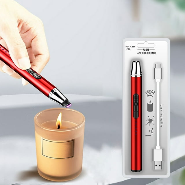 SPOORYYO USB Rechargeable Flameless Lighter, Windproof Plasma Lighter for Candles & Camping, Portable Metal Lighter with Power Indicator - Multiple Colors Available