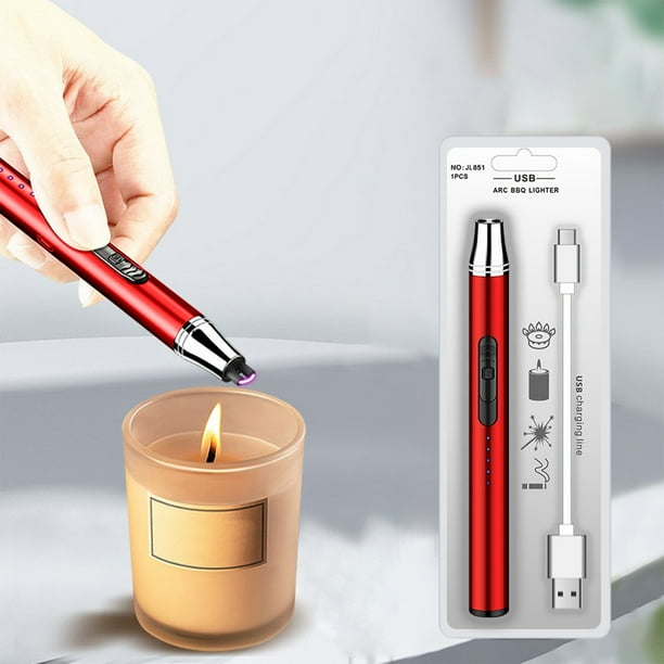 pstuiky Encendedores de exterior a prueba de viento recargables por USB sin llama de plasma para encender velas a gas aptos para acampar y hacer senderismo.