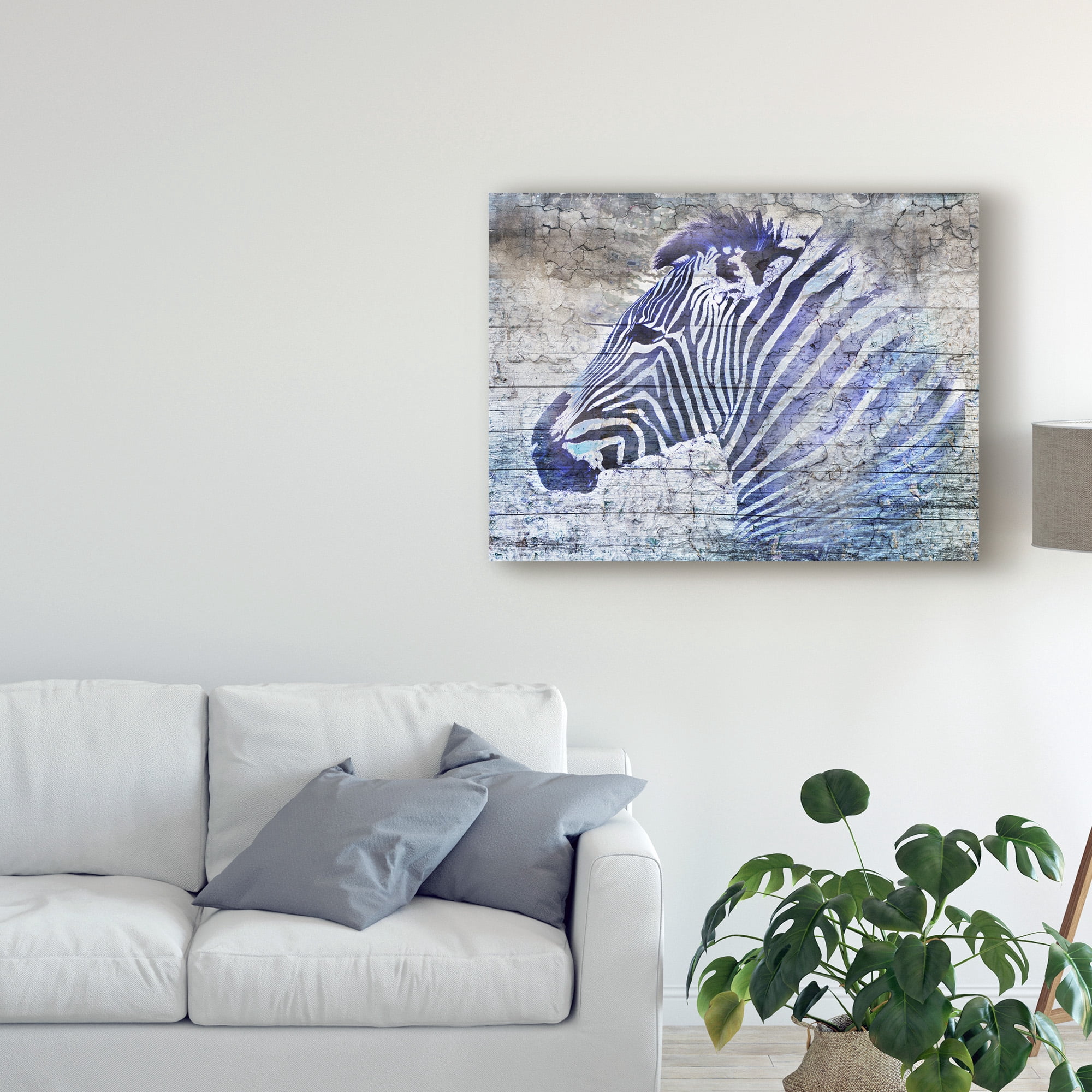 Trademark Fine Art 'Purple Zebra Portrait' Canvas Art by Surma & Guillen