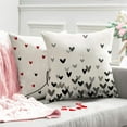 thumbnail image 3 of Valentine''s Day Pillow Covers 16x16 Inch Set of 2 Small Black Grey Hearts Decor White Throw Pillow Covers Valentine''s Day Cushion Case Decoration for Sofa Couch 56D, 3 of 6