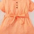 thumbnail image 7 of NZRVAWS 7T Little Girls Summer Dress 7T Girls Short Sleeve Dress Solid Color Dress Orange, 7 of 7