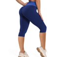 thumbnail image 3 of Vedolay Yoga Pants Women Pluse Size Women's Pants Summer High Waist Wide Leg Loose Cotton Pants,Blue XXL, 3 of 4