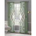 thumbnail image 4 of Sage Green Boho Semi Sheer Window Curtains 84 Inches Long, American Native Southwest Abstract Art Rod Pocket Voile Silky Chiffon Curtain Light Filtering Drapes for Living Room, 52"x84", 2 Panels, 4 of 9
