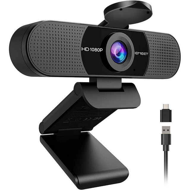 1080P Webcam with Microphone, C960 Web Camera, 2 Mics Streaming Webcam, 90°FOV Computer Camera, Plug and USB Web Cam for Online Calling/Conferencing, Zoom/Teams/Facetime/YouTube, Laptop/PC