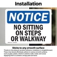 thumbnail image 3 of (2 Pack) No Sitting On Steps Or Walkway OSHA Notice Sign 14 Inch X 10 Inch Vinyl Label Decal Sticker Weather Resistant, UV Protected for Workplace, Business, and Construction Site, Made, 3 of 7
