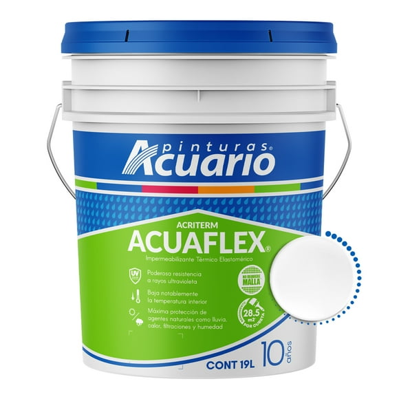 Impermeabilizante Pinturas Acuario Acriterm Acuaflex 10 Años 19 Litros Blanco Pinturas Acuario Acriterm Acuaflex 10 Años 19 Litros Blanco