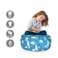 thumbnail image 2 of Animal Storage Toy Bag Chair, Mix of Seahorses Pipefishes and Others Swimming Diving Deep Zone Summertime, Stuffed Animal Organizer Washable Bag, Large Size, Turquoise White, by Ambesonne, 2 of 3