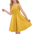 thumbnail image 2 of CYRBOKO Summer Dresses for Toddler Girls 2025, Princess Casual Party Sleeveless Midi Dresses 2025 Yellow Size 13-14 T, 2 of 6