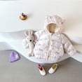 thumbnail image 6 of Esaierr Baby Ears Hooded Down Cotton Jacket for Kids Boys Girls Cartoon Print Warm Cotton Coat 1-7Y Short Outerwear Winter Thickened Tops, 6 of 8