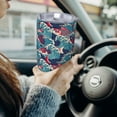 thumbnail image 6 of KLL Fish In The Wave Print 40oz Stainless Steel Insulated Car Cup with Spillproof Lid - Keep Your Drink Hot or Cold on the Go-Without Straw, 6 of 8