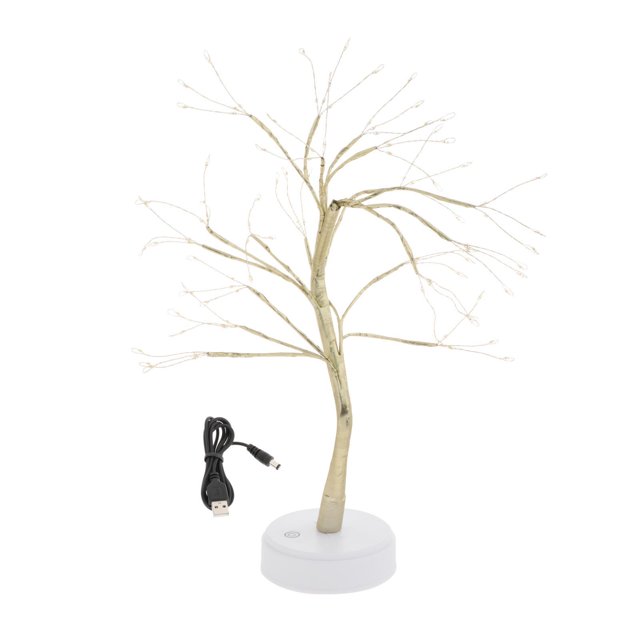 Lámpara de árbol LED recargable Navidad hada noche decoración de la luz del Blanco cálido 108LED C Zulema Lámparas de árbol