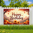 thumbnail image 5 of Autumn Leaves Happy Birthday Pumpkins Sunflowers Harvest Banner for Celebration Outdoor Decoration Thanksgiving, 5 of 7
