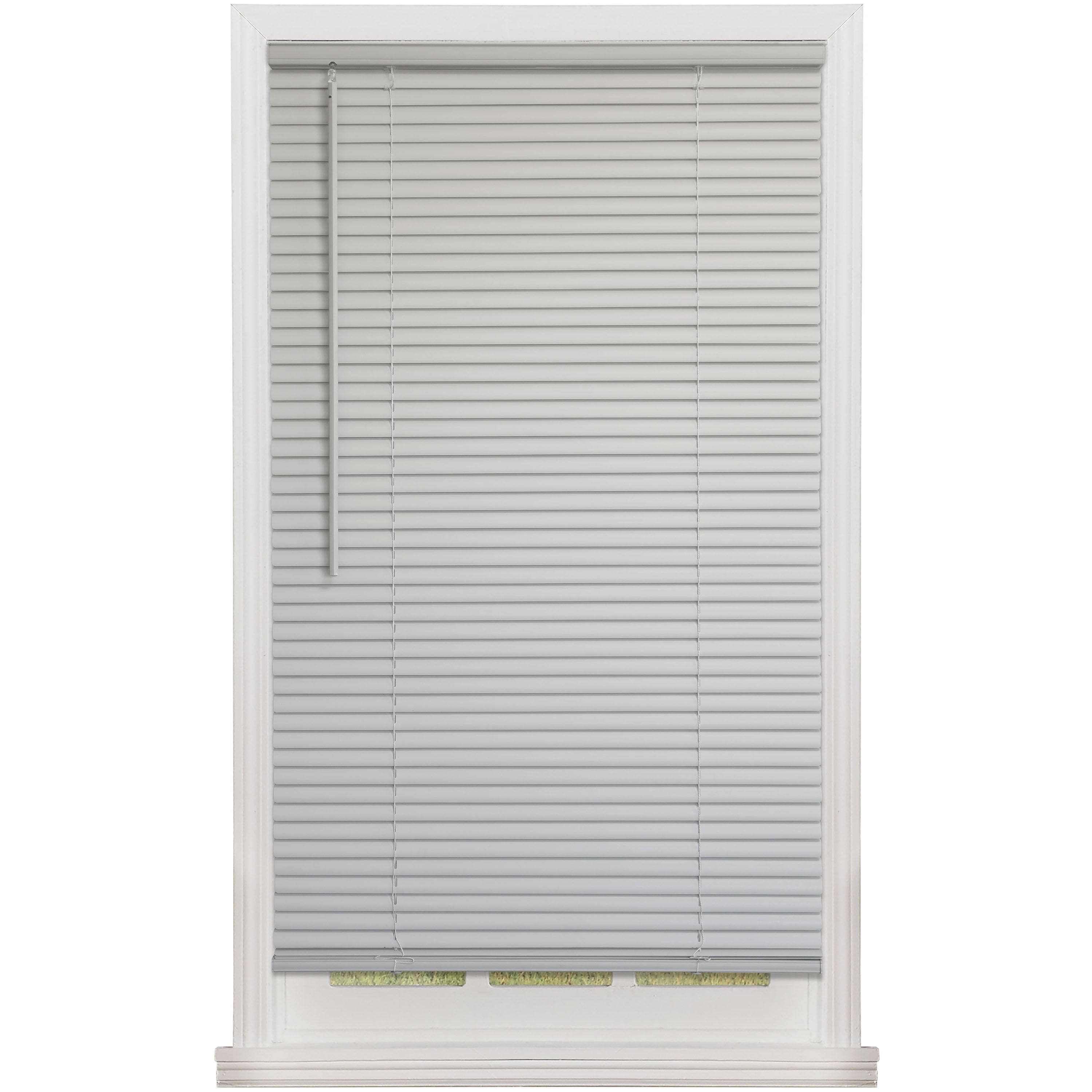 Mainstays Cordless 1" Vinyl Light Filtering Blinds, Gray, 25.4" Length