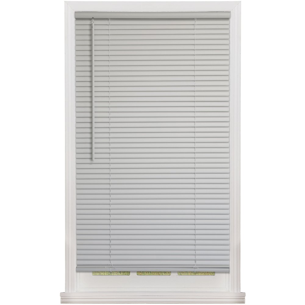Mainstays Cordless 1" Vinyl Light Filtering Blinds, Gray, 25.4" Length