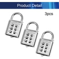 thumbnail image 4 of HUGFEGWE 6 Digit Combination Padlock,Push Button Lock for Suitcase Luggage Drawer Door Toolbox, Fixed Gym Cabinet Door Toolbox Padlock Gym Sports School and Employee Lock,Silver 3PCS CJB91-26066, 4 of 8