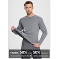 thumbnail image 3 of BALEAF Men's Long Sleeve Running Shirts Workout Tops Quick Dry SPF Rash Guard Lightweight Hiking Sun Protection t shirt Grey L, 3 of 5