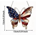 thumbnail image 3 of 4th of July Patriotic Butterfly Suncatcher, Acrylic Stained Glass Style Window Hanger, Red White Blue American Flag Decor for Independence Day-5.9In, 3 of 5