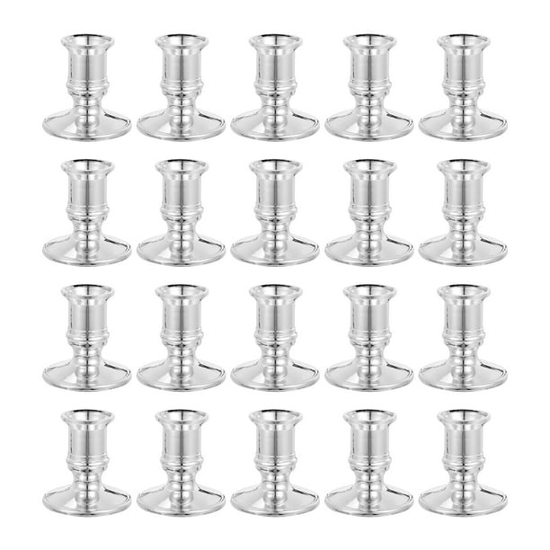 20 candelabros de plástico modernos y tradicionales para cenas, base de pilar para velas