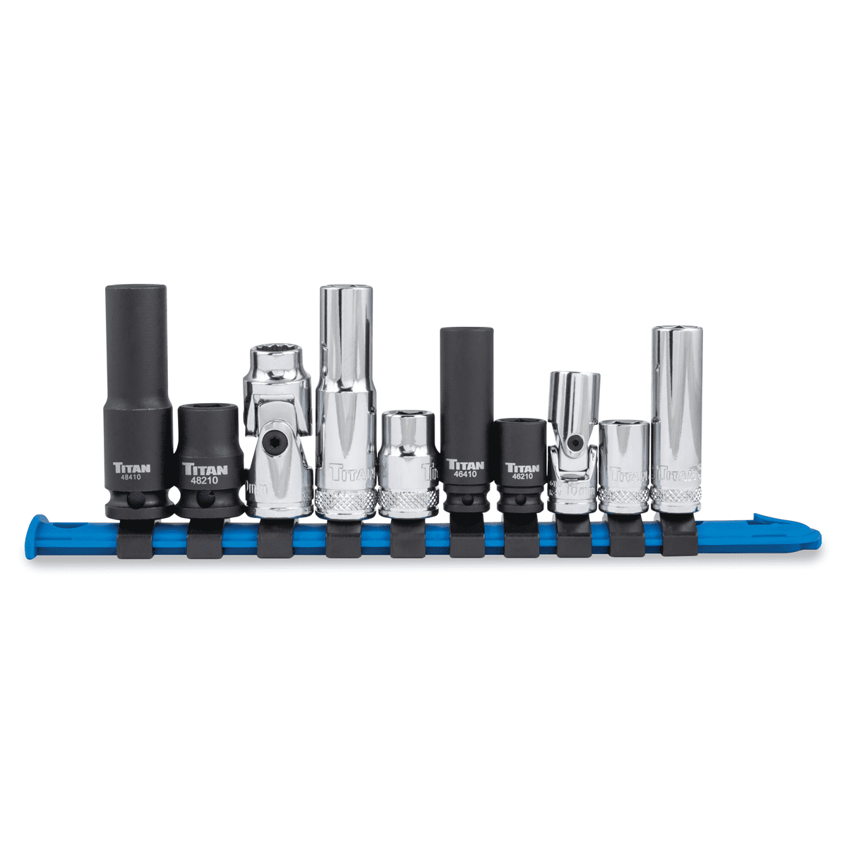 TITAN 10 pc. 1/4 in. and 3/8 in. Dr. 10 mm Socket Set