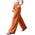 thumbnail image 2 of Ndbuld Womens Sweats Fashion Women Casual High Waist Pocket Pants Pants Comfortable Casual Pants,Orange,S, 2 of 3