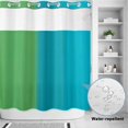 thumbnail image 2 of No Hook Shower Curtain, Green Blue Ombre Striped Shower Curtains for Bathroom with See Through Top Window, Modern Color Vertical Waterproof & Washable Bath Curtain Long 72"x78", 2 of 9