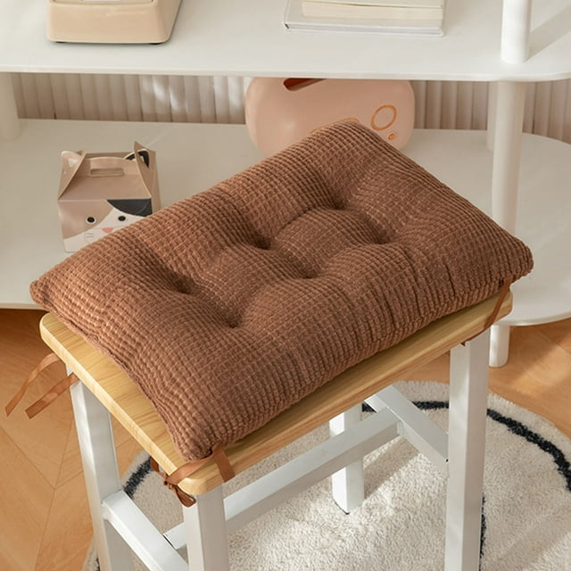 Thickened Corn Velvet Student Seat Cushion Office Classroom Cushion Insulation Rectangular Strap Seat Cushion