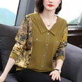 thumbnail image 4 of Otoño e invierno Nueva camiseta de manga larga de mamá con solapa Camisa de fondo de mediana edad y mayores Camiseta de estilo occidental de primavera y otoño, 4 of 5