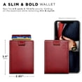 thumbnail image 2 of Serman Brands Slim Wallet Money Clips | Bifold Leather Wallet | RFID Blocking Minimalist Bifold Men Wallet | Stylish and Secure Wallet | Ruby Red, 2 of 6