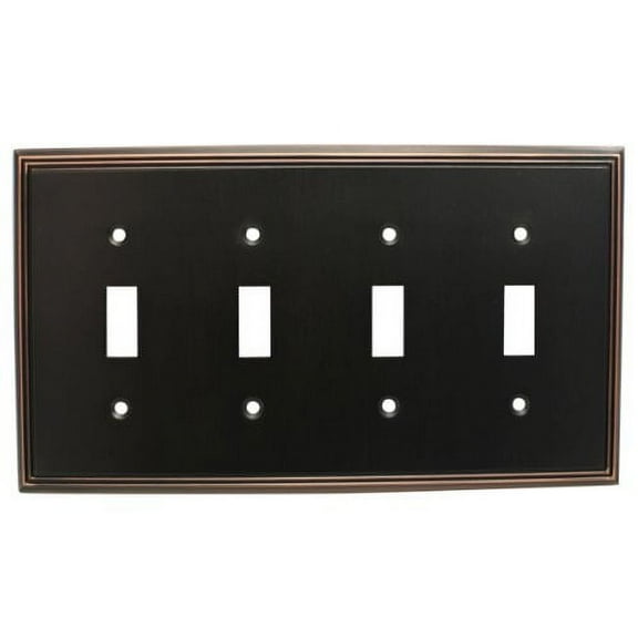 Cosmas 65006-ORB Oil Rubbed Bronze Quadruple Toggle Switchplate Wall Switch Plate Cover